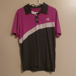 *Adidas* Mens golf Polo~ Purple/Grey~ Size Med